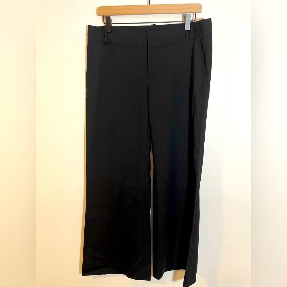 GAP The Trouser Wool Blend Black Wide Leg Dress Pants Size 8 Regular Office